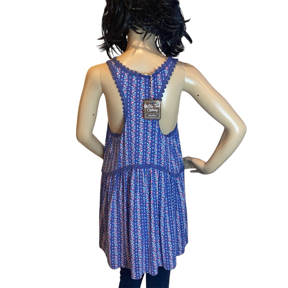 Matilda Jane Beyond the Horizon Floral Babydoll Long Tank Top Shirt Medium NWT - Picture 4 of 8